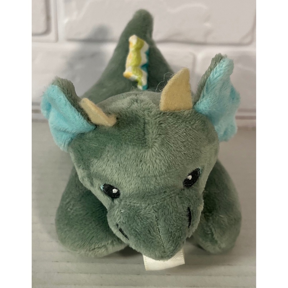 Razbaby Raz-buddy Triceratops Plush Infant Small Green Pacifier Holder Dinosaur